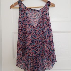 Floral sheer tank top